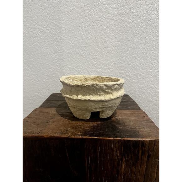 Paper Mache Footed Bowl Mini - Picture 1 of 5